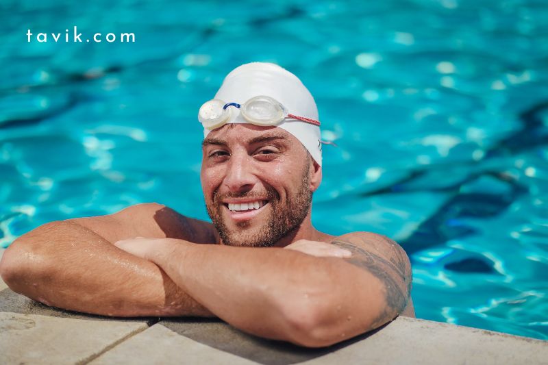how to wear swim goggles with cap